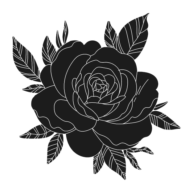 Silhouette rose design plat
