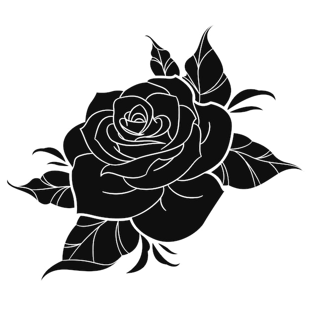 Silhouette rose design plat