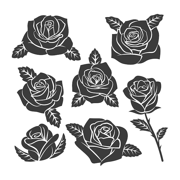 Silhouette rose design plat