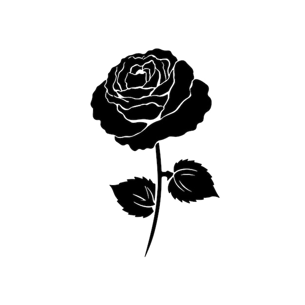 Vecteur silhouette de la rose noire