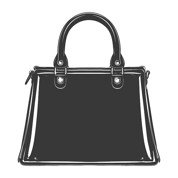 Vecteur silhouette sac à main féminin couleur noire seulement plein