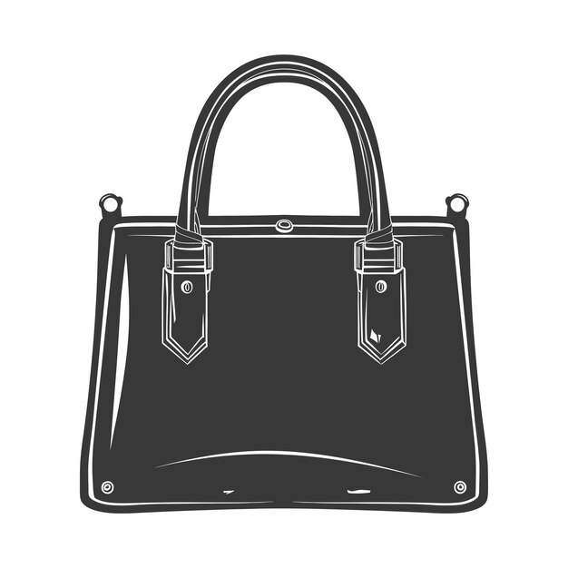 Vecteur silhouette sac à main féminin couleur noire seulement plein