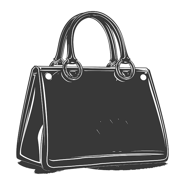 Vecteur silhouette sac à main féminin couleur noire seulement plein