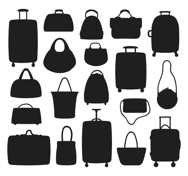 Vecteur silhouette de sacs de voyage