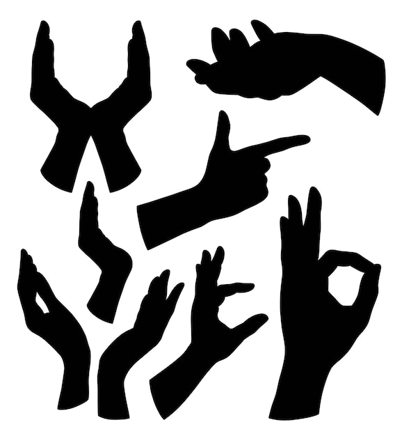 Vecteur silhouette de signe de la main