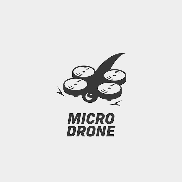 Vecteur silhouette simple de logo micro drone, mini micro fpv racing drone logo illustration vectorielle