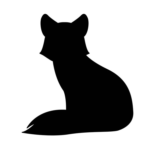 Vecteur silhouette sombre du renard