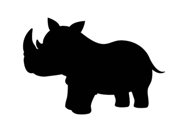 Vecteur silhouette sombre de rhinocéros