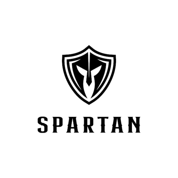 Silhouette Spartan Casque Bouclier Symbole Création Logo