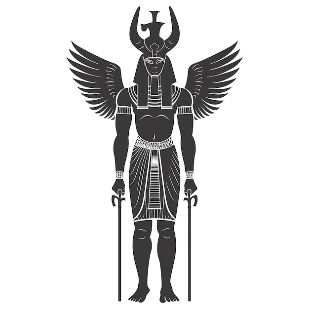 Silhouette sphinx l'Égypte créature mythique couleur noire seulement corps entier