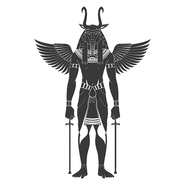 Silhouette sphinx l'Égypte créature mythique couleur noire seulement corps entier