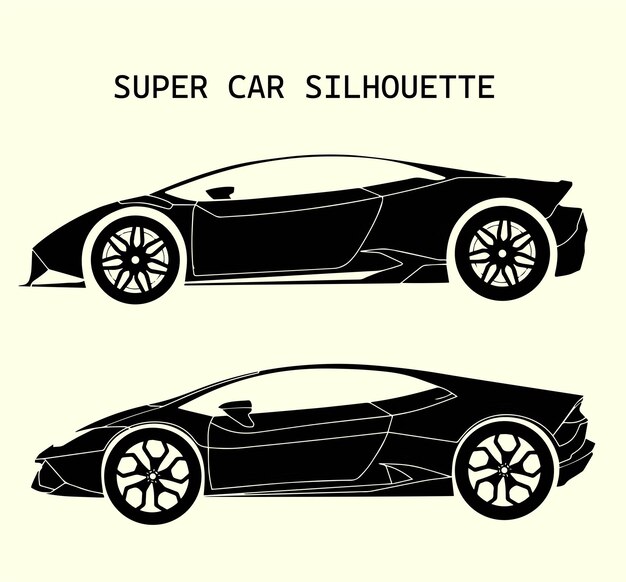 Vecteur silhouette de supercar