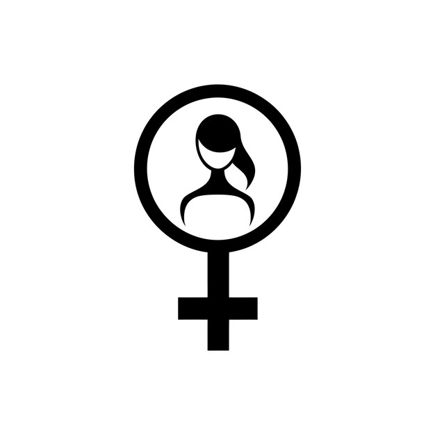 Vecteur silhouette le symbole féminin un cercle pour l'anniversaire de la fête des femmes