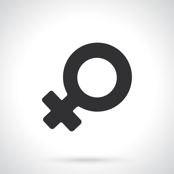 Vecteur silhouette de symbole de vénus femelle pictogramme de genre illustration vectorielle