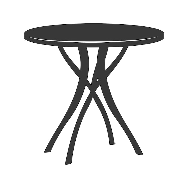 Vecteur silhouette table scandinave couleur noire seulement