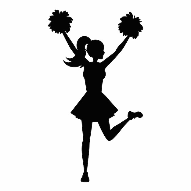 Vecteur silhouette d'un vecteur de cheerleader