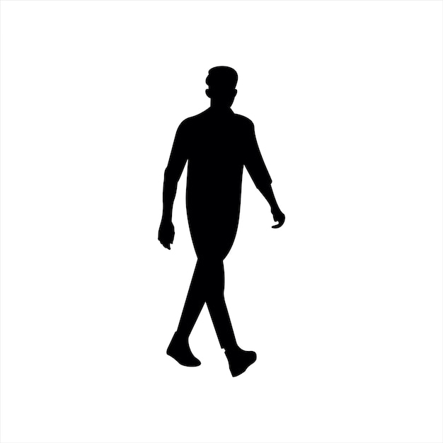 Silhouette D'un Vecteur De Conception D'homme Qui Marche