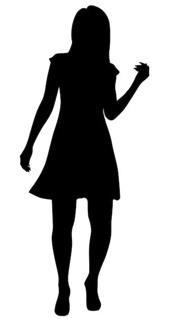 Silhouette Vecteur D'une Jeune Femme Dansante Illustration Vectorielle Fille