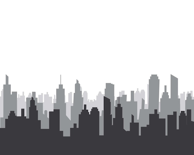 Silhouette vecteur ville skyline