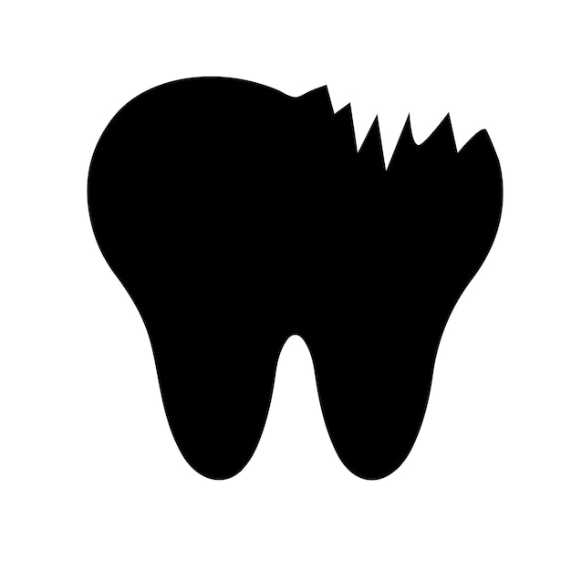 Vecteur silhouette vector plate illustration d'une dent malade