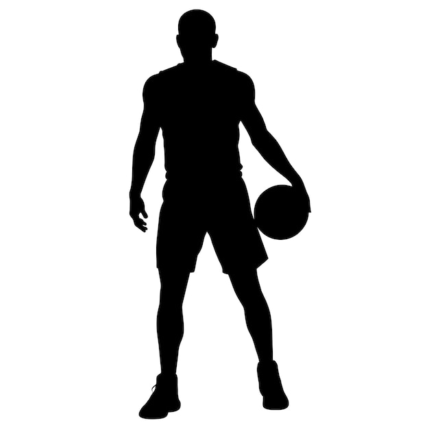 Vecteur silhouette vectorielle du joueur de basket-ball illustration en couleur noire 23