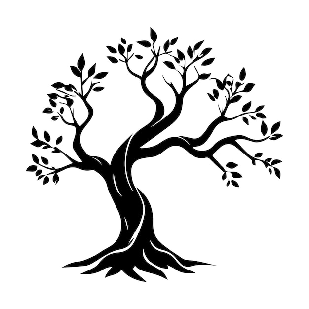 Silhouette vectorielle du logo de l'icône de l'arbre