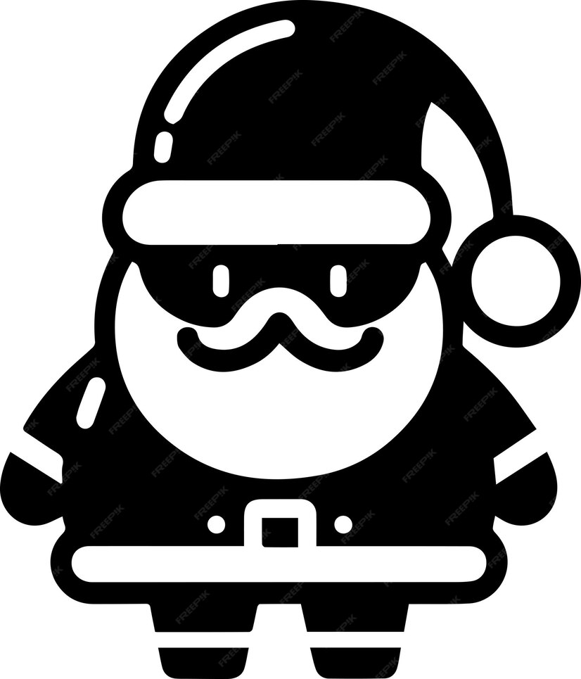 Silhouette Vectorielle Du Personnage Drôle Du Père Noël En Carton