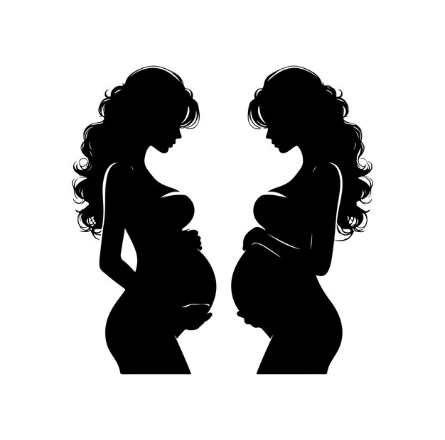 Vecteur silhouette vectorielle d'une femme enceinte