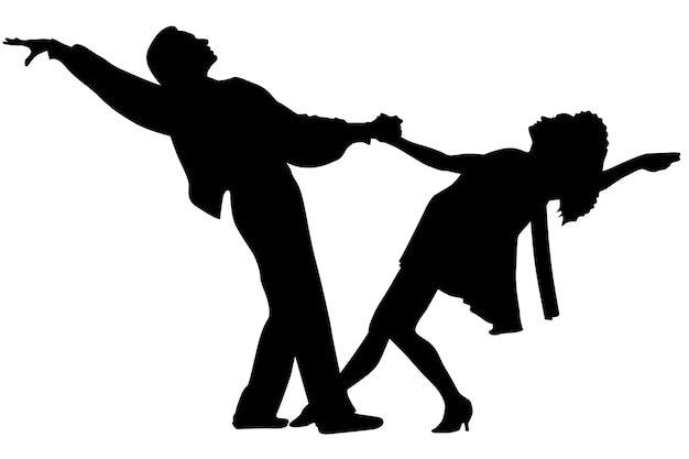 Vecteur silhouette vectorielle d'une femme et d'un homme dansant illustration de couple de danse vectorielle