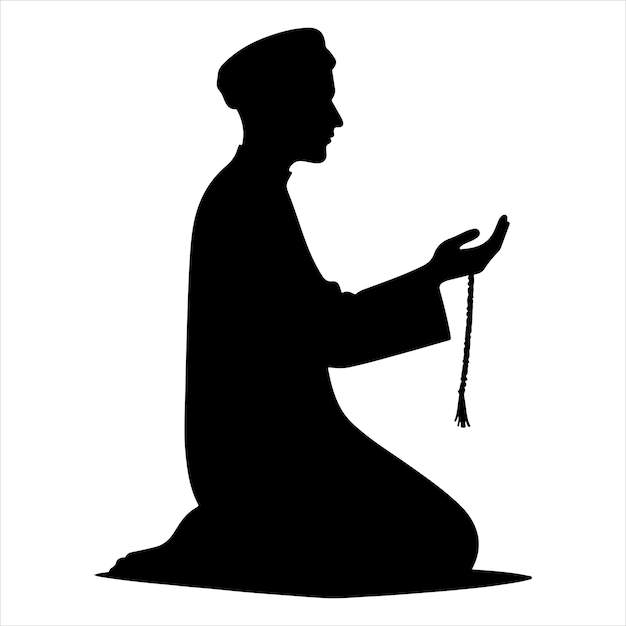 Vecteur silhouette vectorielle d'un homme musulman arabe