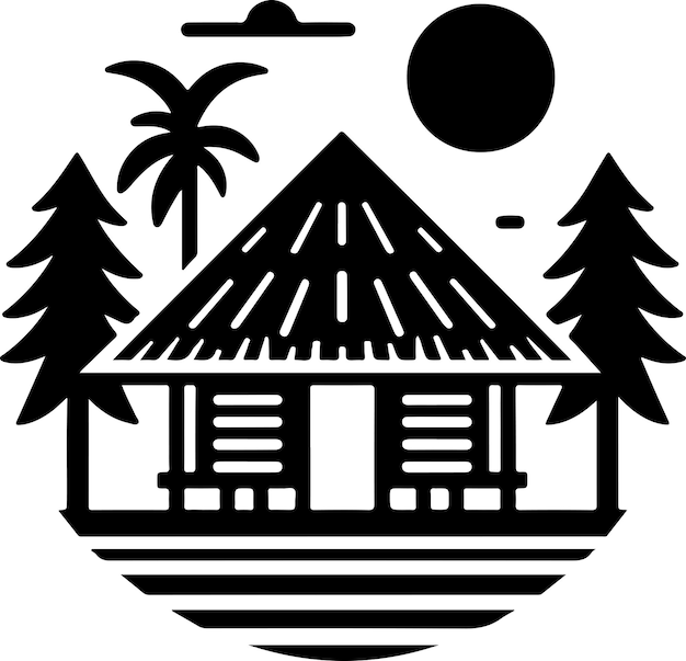Vecteur la silhouette vectorielle minimale de l'icône de la cabane une silhouette de couleur noire de la cabine 2