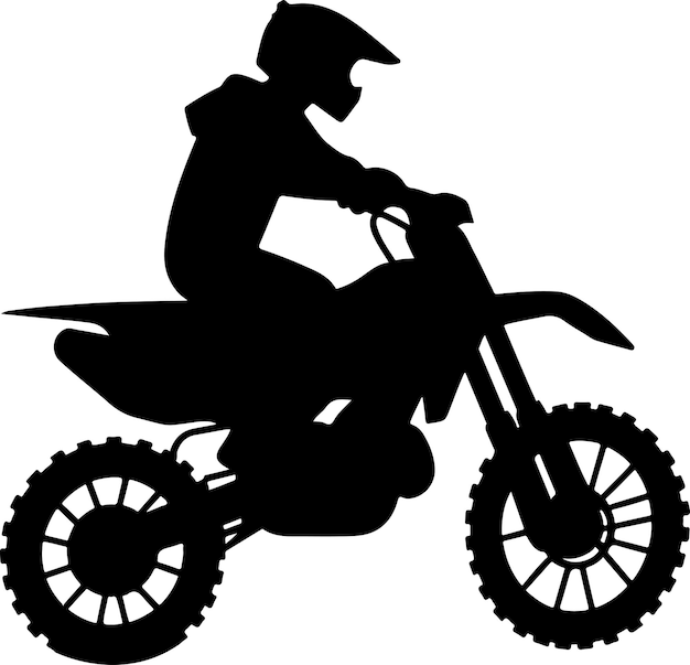 Silhouette Vectorielle Minimale Des Motocyclistes Couleur Noire Fond Blanc 13