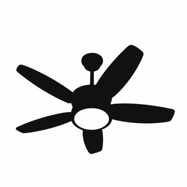 Silhouette vectorielle d'un ventilateur de plafond à cinq pales