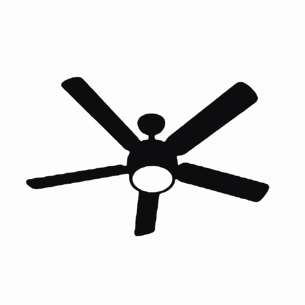 Silhouette vectorielle d'un ventilateur de plafond à cinq pales