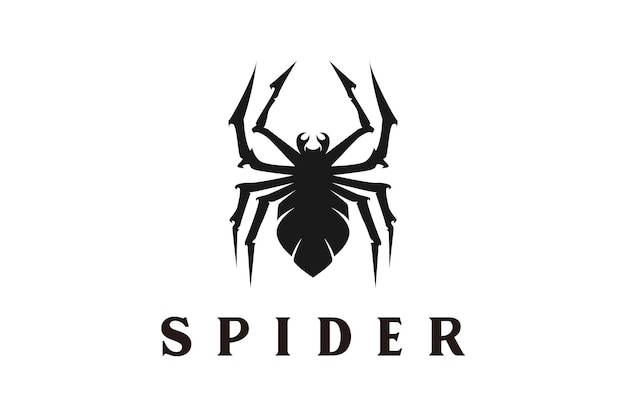 Silhouette veuve noire araignée insecte arthropode emblème Sport logo design