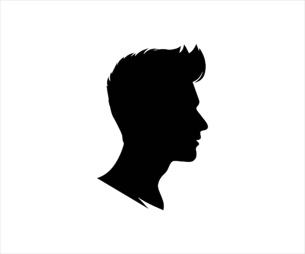 Vecteur silhouette de visage d'homme isolée sur fond blanc illustration vectorielle pour votre conception