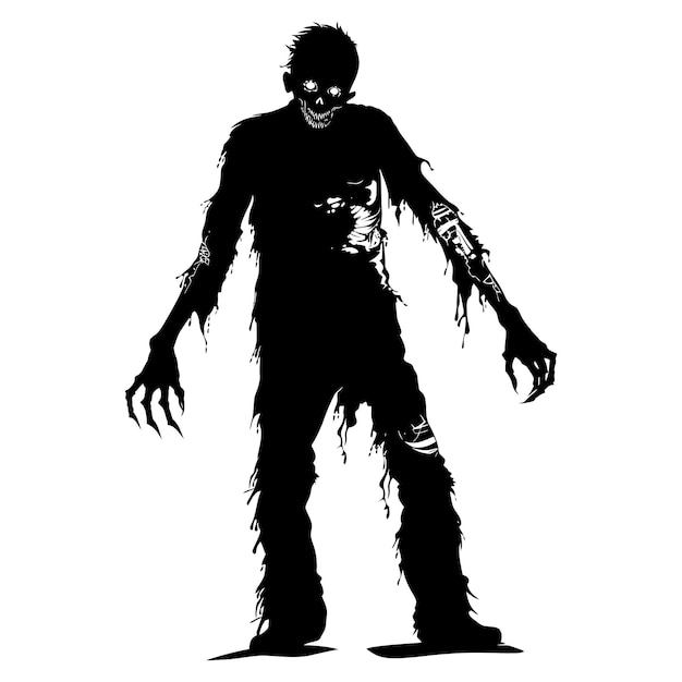 Silhouette de zombie couleur noire seulement corps entier