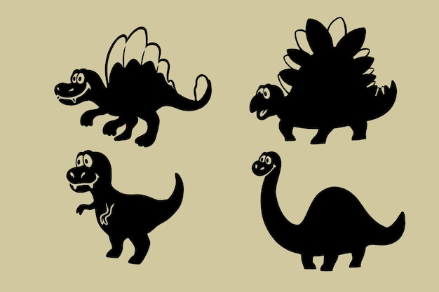 Vecteur silhouettedinosaurkidse