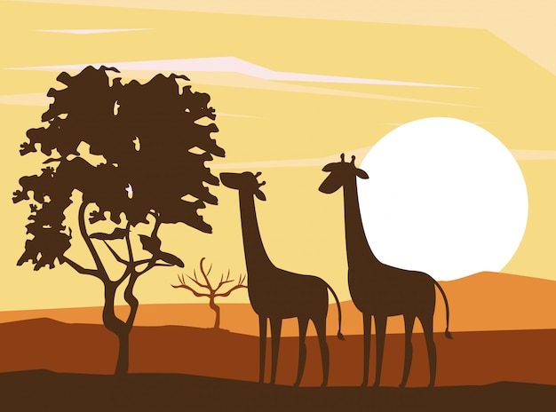 Silhouettes d&#39;animaux d&#39;Afrique