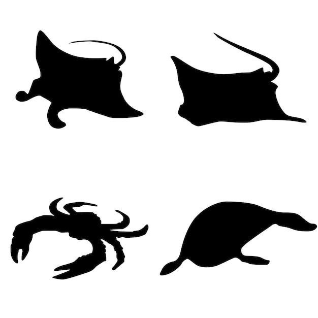 Silhouettes D'animaux Marins