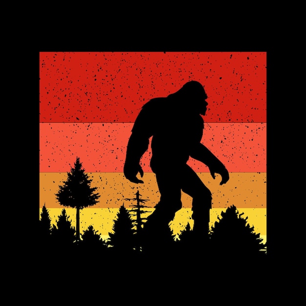 Silhouettes Bigfoot Illustration Vectorielle Et Concept Bigfoot Conception De T-shirt Bigfoot