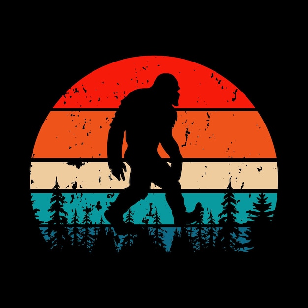 Vecteur silhouettes de bigfoot illustration vectorielle et de concept de bigfoot