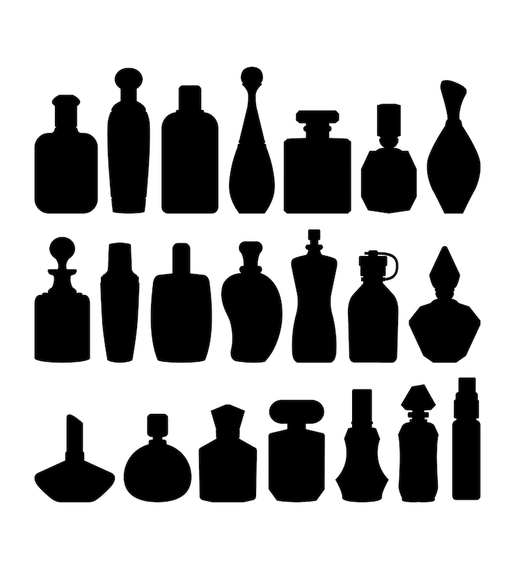 Silhouettes de bouteille de parfum