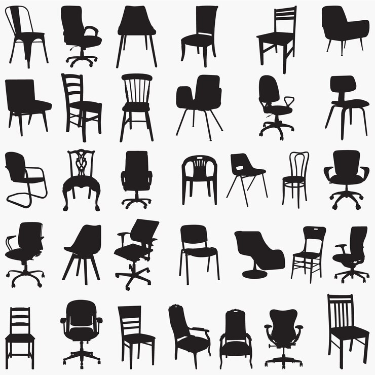 Vecteur silhouettes de chaise