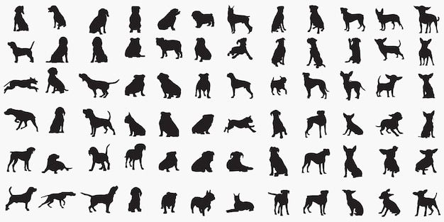 Silhouettes de chiens