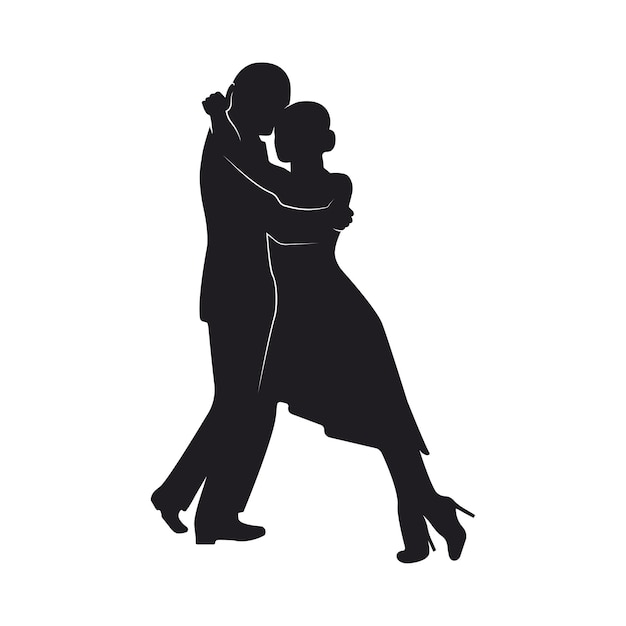 Silhouettes de danseurs de tango