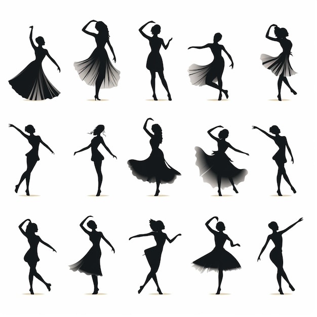 Vecteur silhouettes de danseuses vecteur de dessins animés