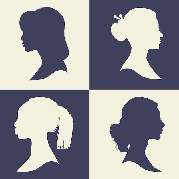 Vecteur silhouettes de femmes