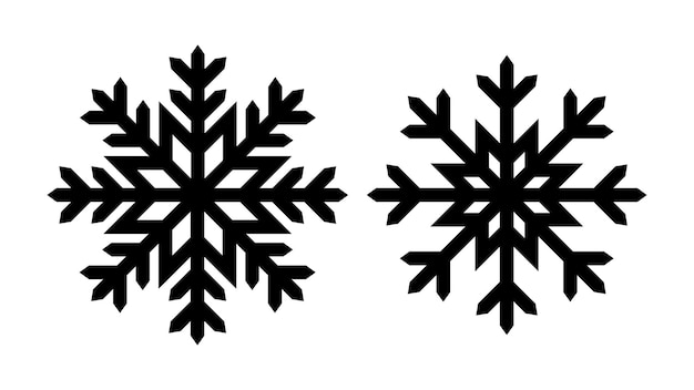 Silhouettes de flocon de neige vectorielles noires sur fond blanc