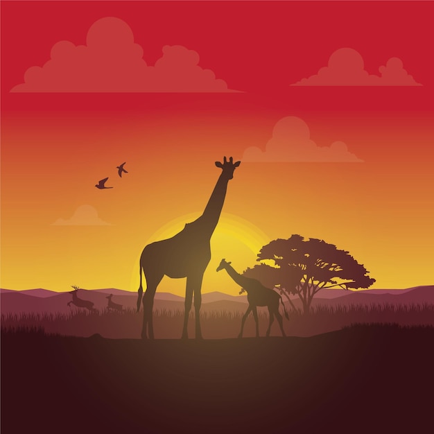 Vecteur silhouettes de forêt vector background illustration vectorielle naturelle
